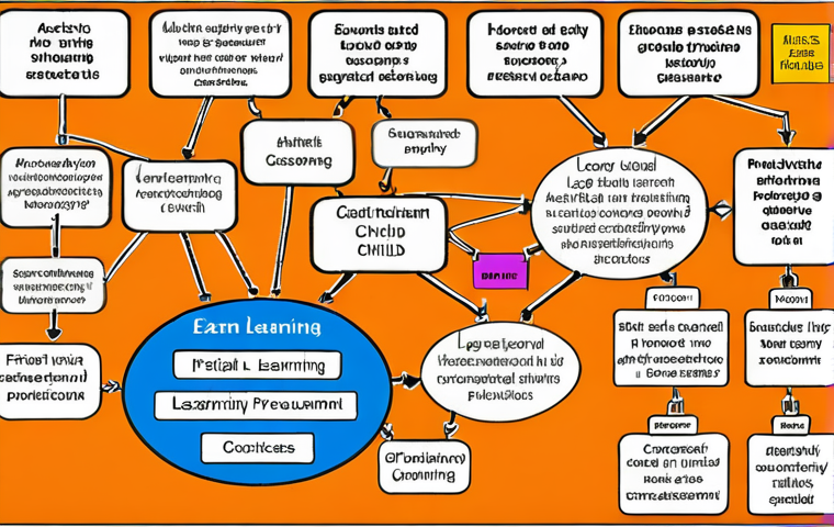 ** A mind map illustrating key concepts in child counseling preparation: exam structure, study methods (flashcards, active learning), practical aspects, stress management, and legal frameworks, using colorful visuals and connecting lines.

**