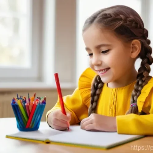 Home 17 아동상담사 직무 성격 - **Prompt:** A heartwarming scene in a bright, inviting children's therapy room. A focused 6-year-old...